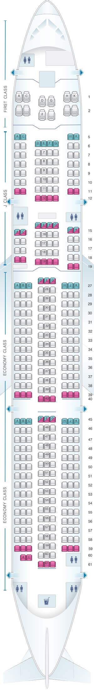 japan airlines a350 seat map